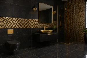 کاشی حمام دستشویی مشکی طلایی مقایسه قیمت و ارزش خرید