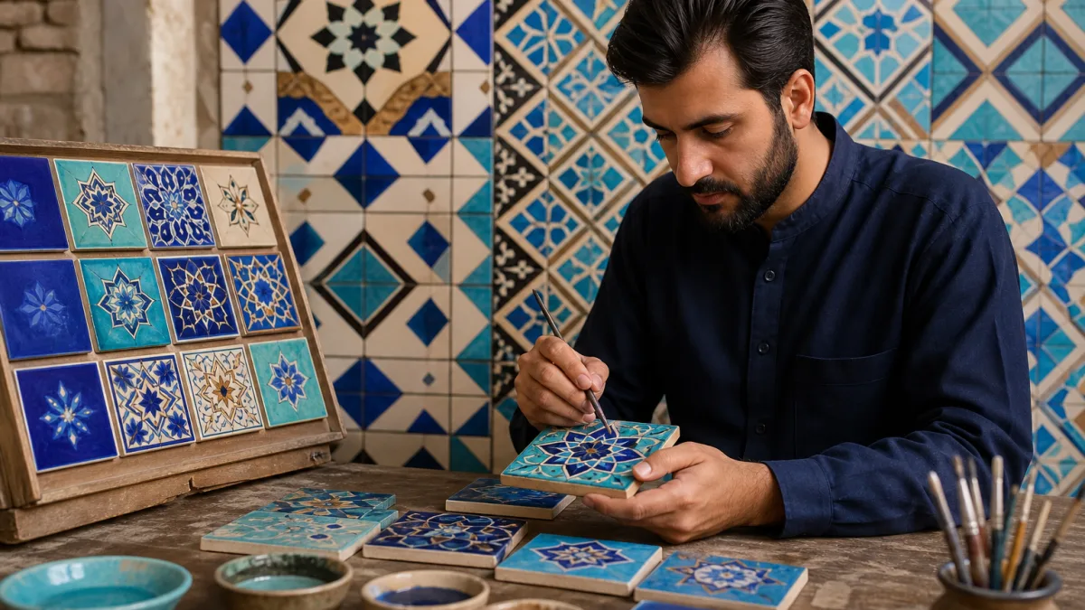کاشی سنتی میبد برای خانه‌های ایرانی با نقش ماندگار