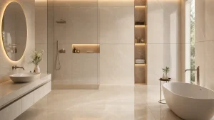 کاشی حمام کرمی بافت مات ابعاد استاندارد مقاومت رطوبتی