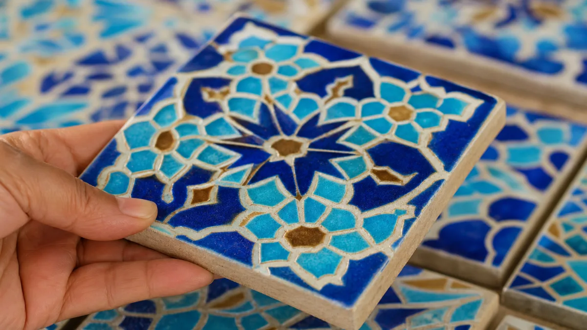 خرید کاشی سنتی یزد با نقش‌های اصیل برای دیوارهای شاخص