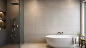 کاشی حمام ساده با سطح مات و جذب آب پایین