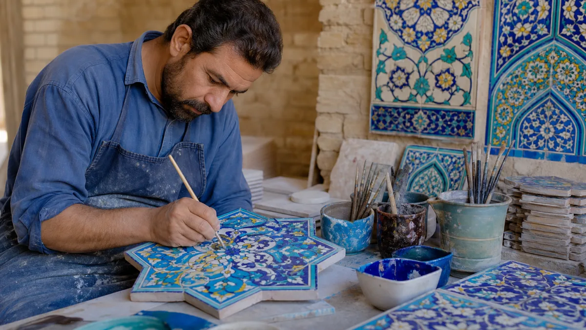 کاشی سنتی در یزد با ساخت دست و لعاب ماندگار