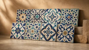 کاشی طرح سنتی یزد برای خانه‌های ایرانی با لعاب دست‌ساز