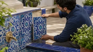 کاشی سنتی آبی چگونه ساخته می‌شود