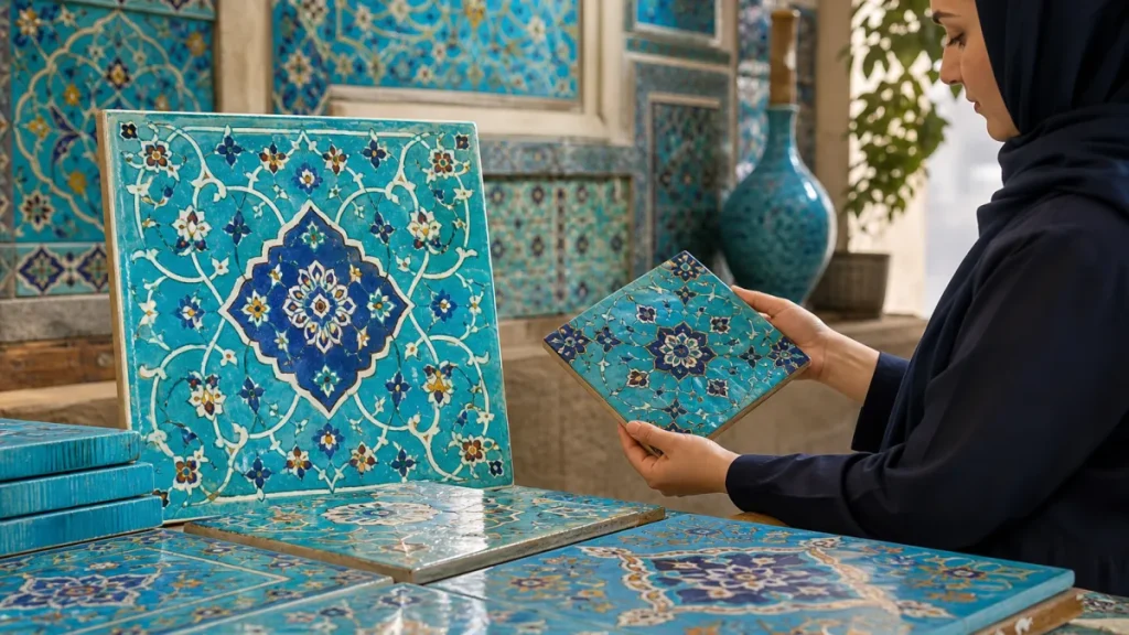 خرید کاشی سنتی فیروزه ای