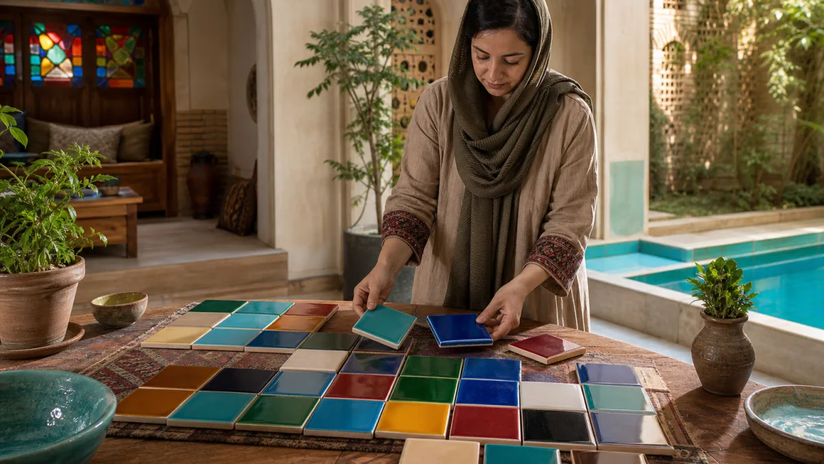 کاشی سنتی رنگی یا ساده برای فضاها