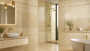 کاشی حمام کرم طلایی و دوام فنی