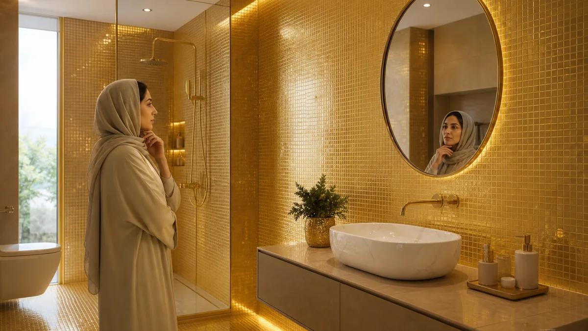 کاشی حمام طلایی و سنجش دوام ساخت