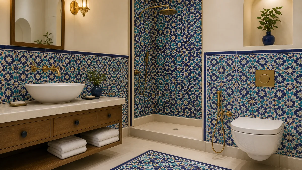 کاشی سنتی حمام و دستشویی